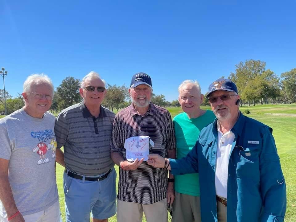 Our Second Annual Memorial Pete Mooney Golf Tournament at Haggin Oaks in honor of our Esteemed Bishop Armstrong Classmate 1960 ⛳️ Tom Paul Dennis Mike Larry … 🙏✝️🙏 Falconship Forevermore!
