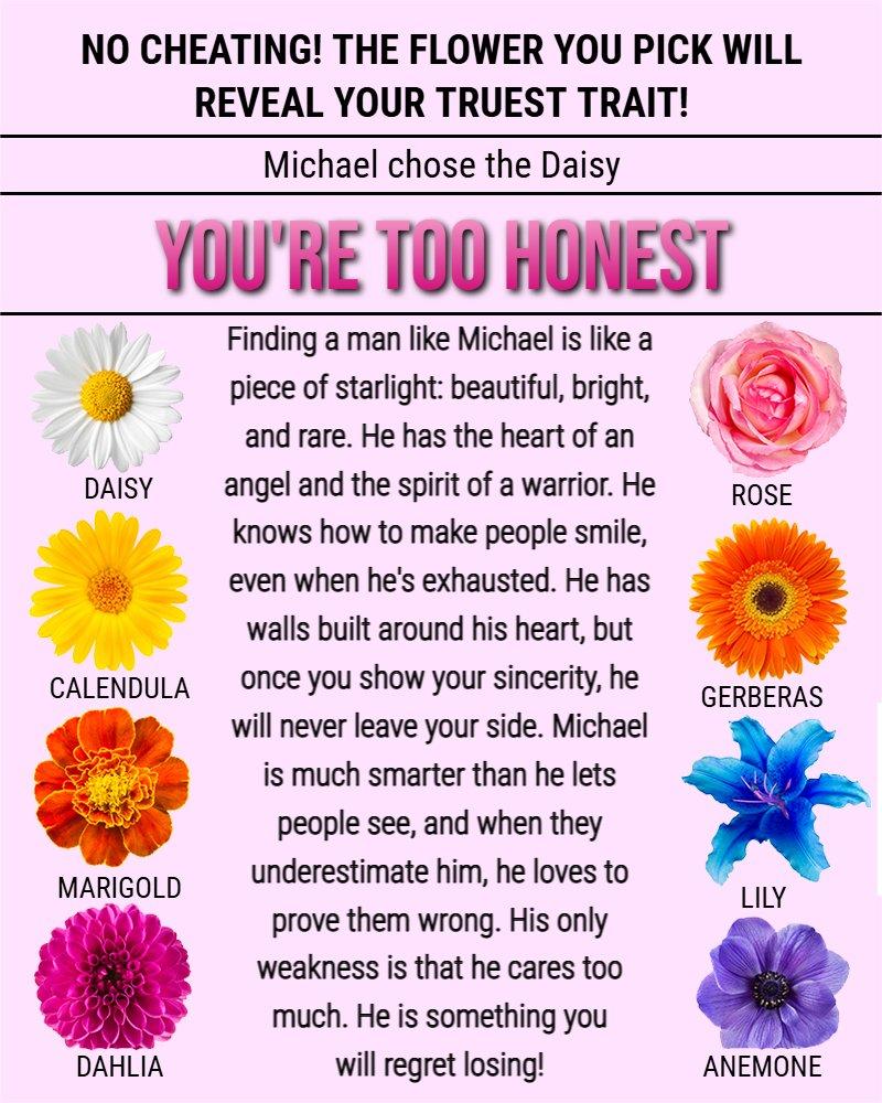 No Cheating! The Flower You Pick Will Reveal Your Truest Trait!