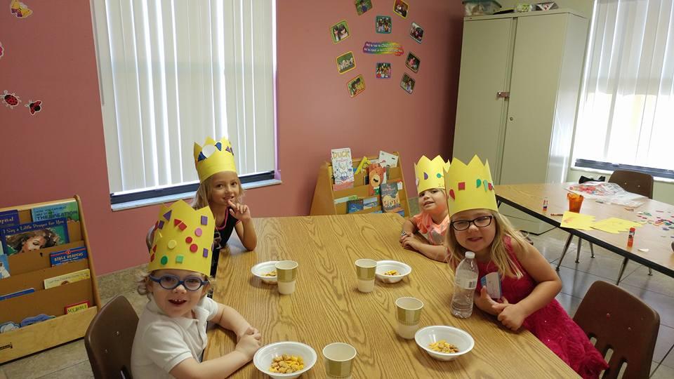 My prince and three princesses this morning at Sunday School.
