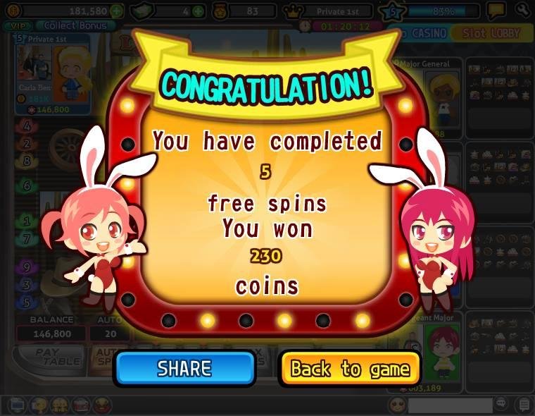 Carla Benway played the "Wild West" Free spin and won 230 coins in Let's Vegas! Come to join now!