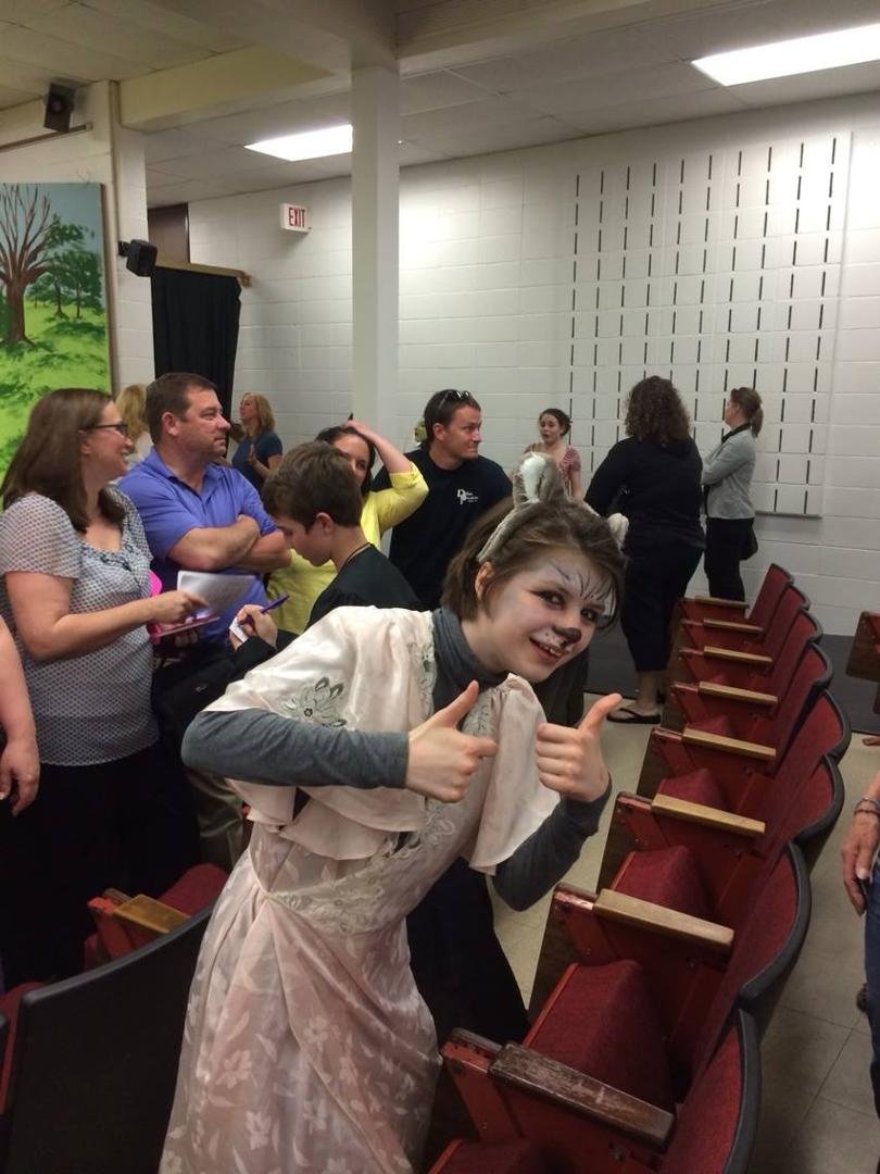 Eric's youngest Jaimie was the big bad Wolfe in Shrek school play