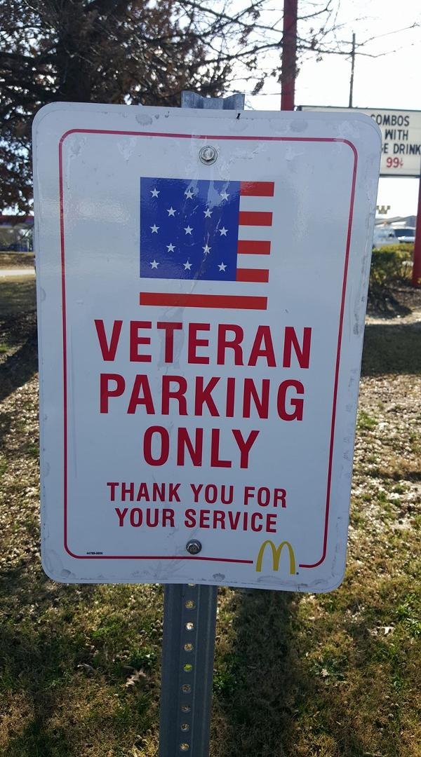 I saw these signs at a McDonald's in Augusta and had to share...this is the sort of treatment that our Veterans deserve!