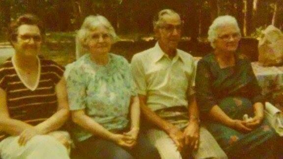 My mom Bessie Canfield,my Great Aunt Lula Moore, My dad Edward Canfield and my Great Aunt Maggie Canfield.