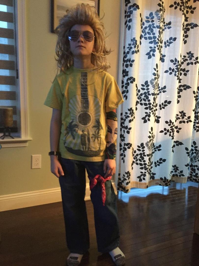 Donovan dressed and ready for the 80's.