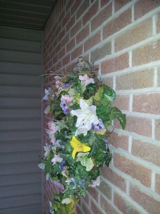 Our wreath with a dove above