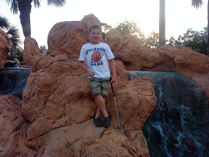 Kyle at" Treasure Island" Putt-Putt course.
Played like a pro..Had 3 hole-in-ones in one round at" Spy Glass" course earlier