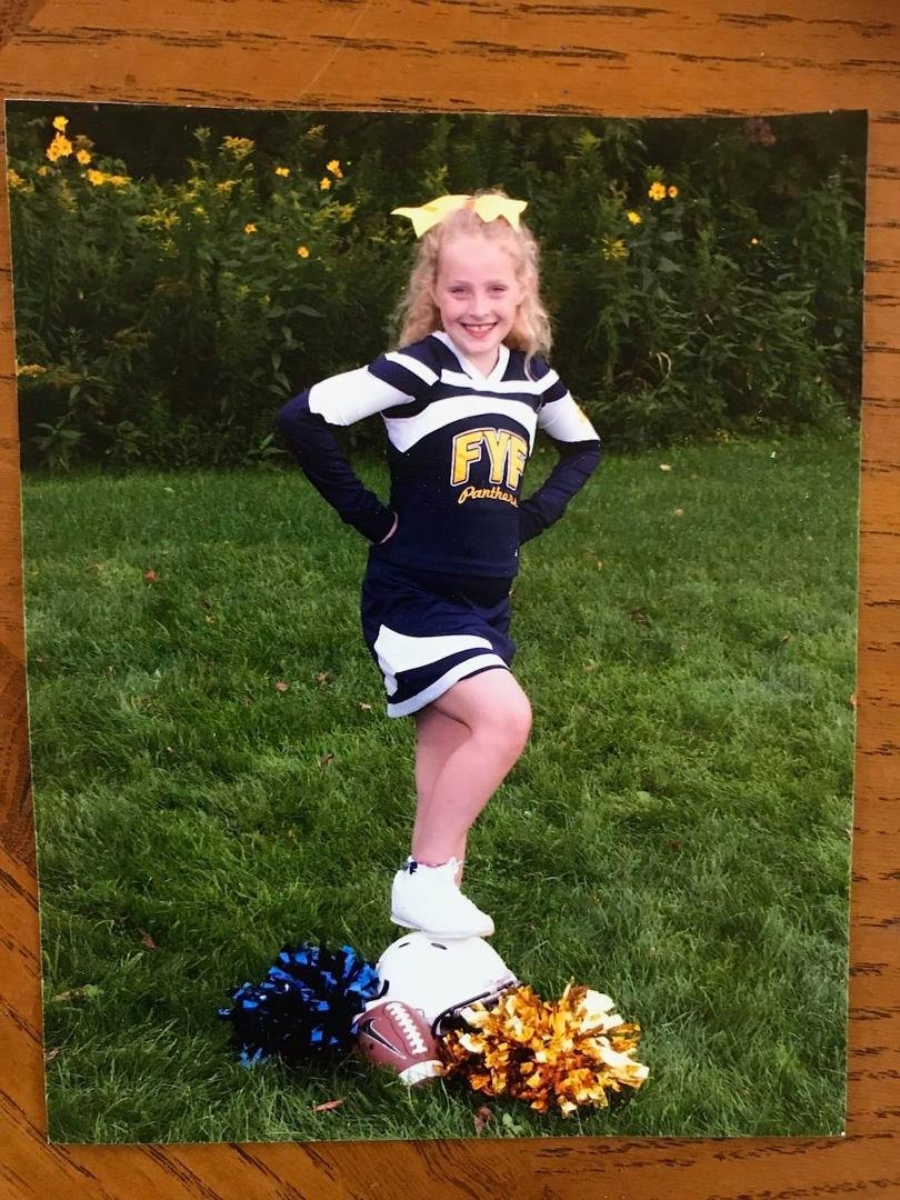My little cheerleader! Looks do grown up