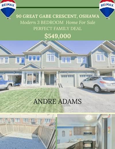 Fantastic 3 Bedrooms 3 Baths In North Oshawa!!!!!!