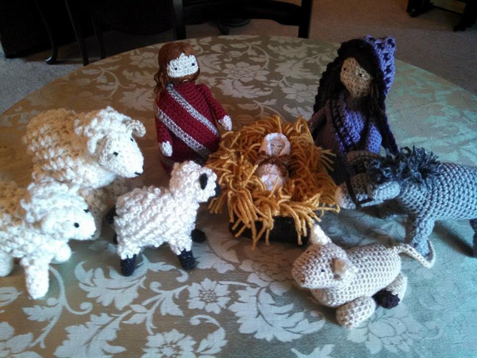 Beginning of crochet Nativity set.  Baby Jesus looks cute!