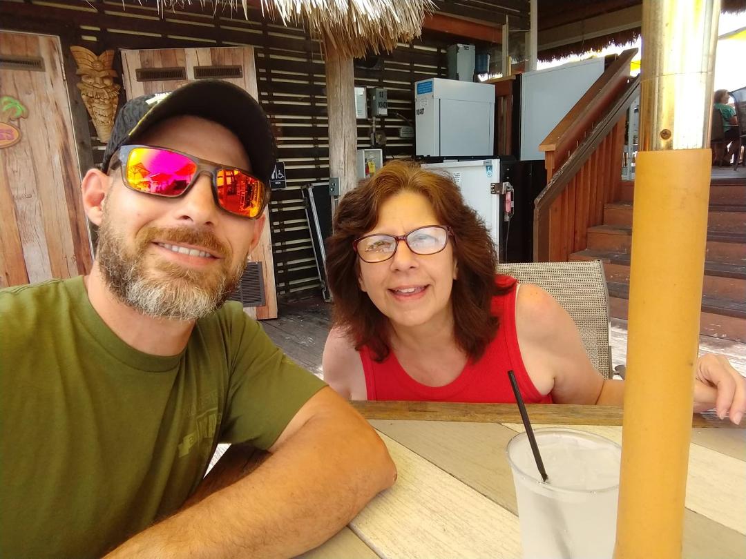 having lunch with my son.