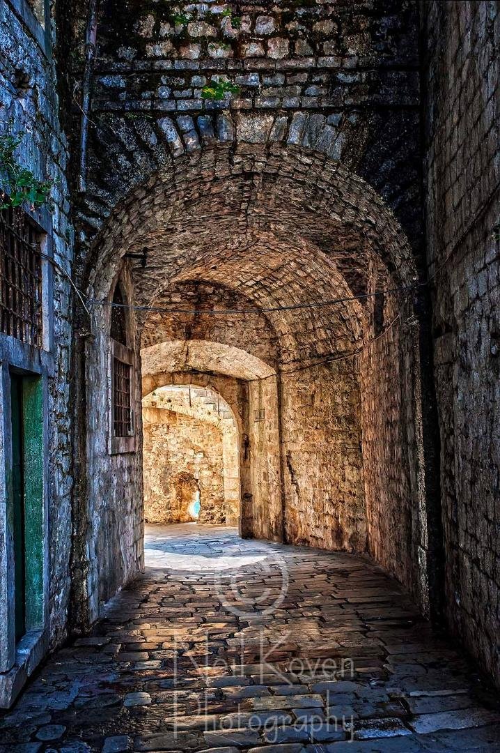ancient passageway in Kotor, Montenegro