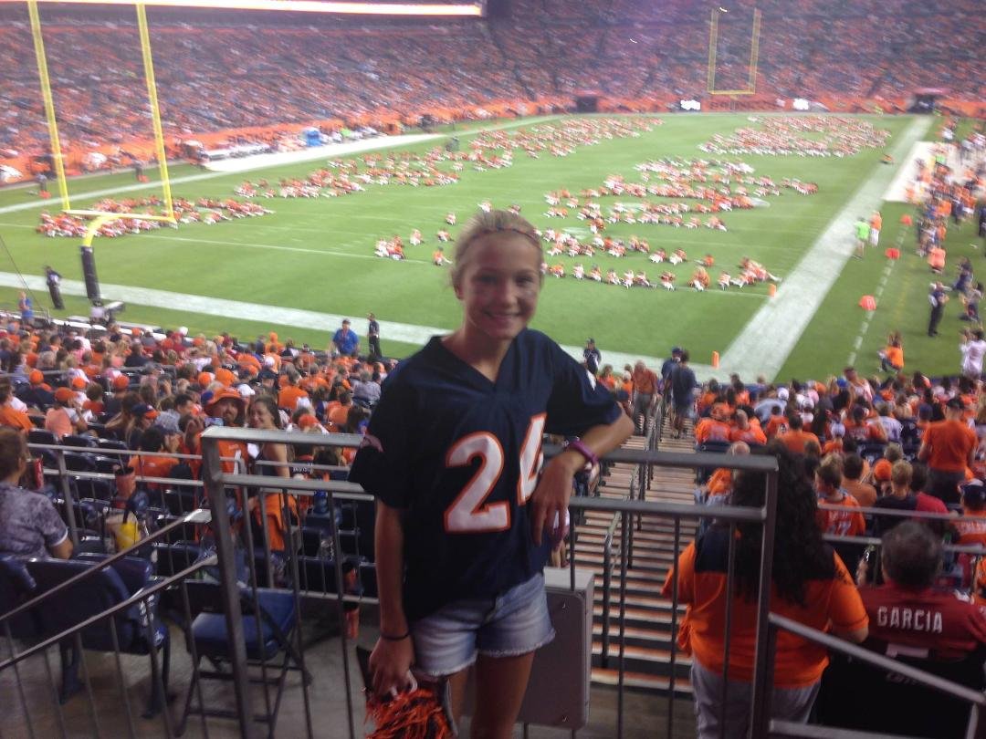 Madelaine Rogers at Sports Authority Field for Broncos and 49ers