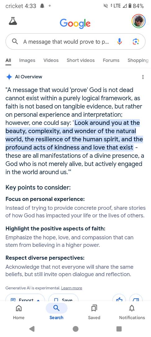 God not dead here message to Tell to his people 😊