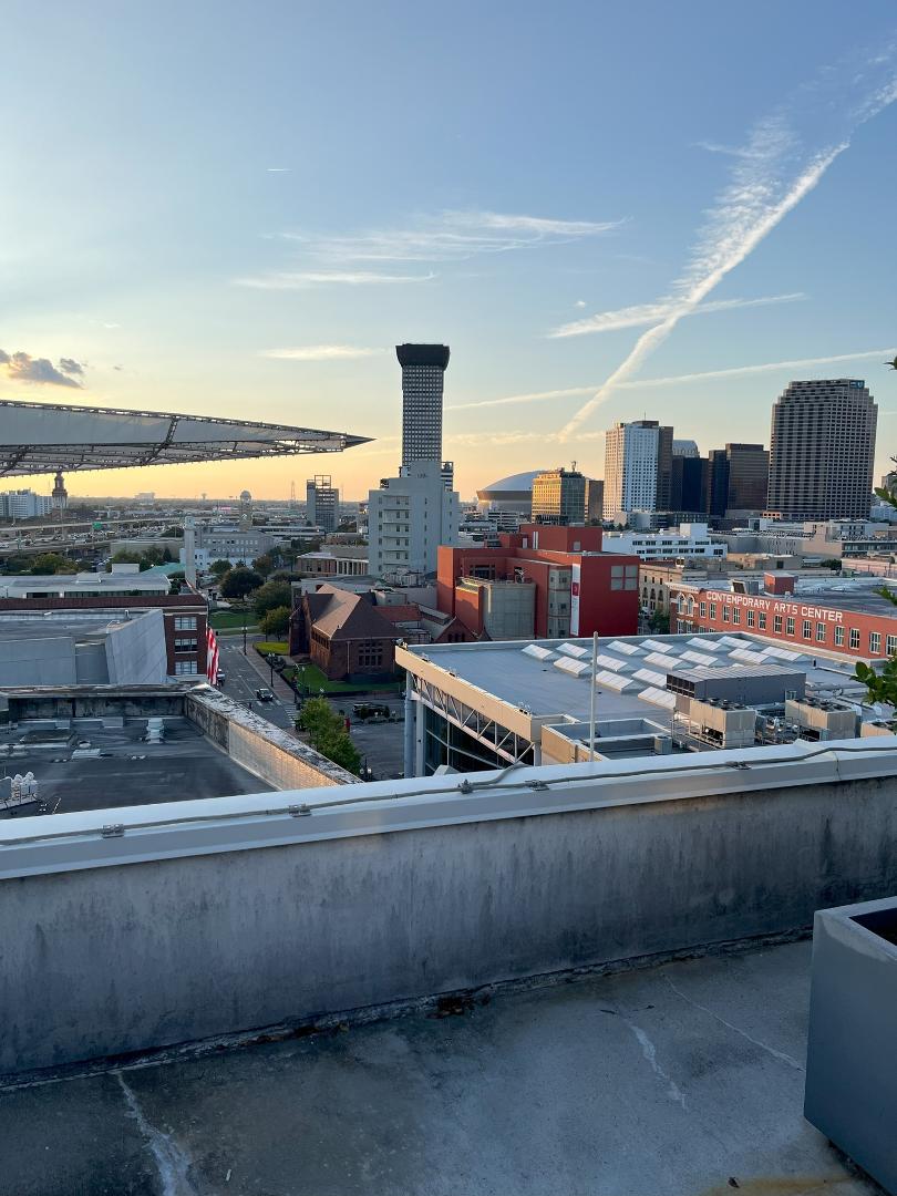 A view of New Orleans from the Rosie Restaurant on top of the Higgins Hotel.  FYI: Rosie from Rosie the Riviter.