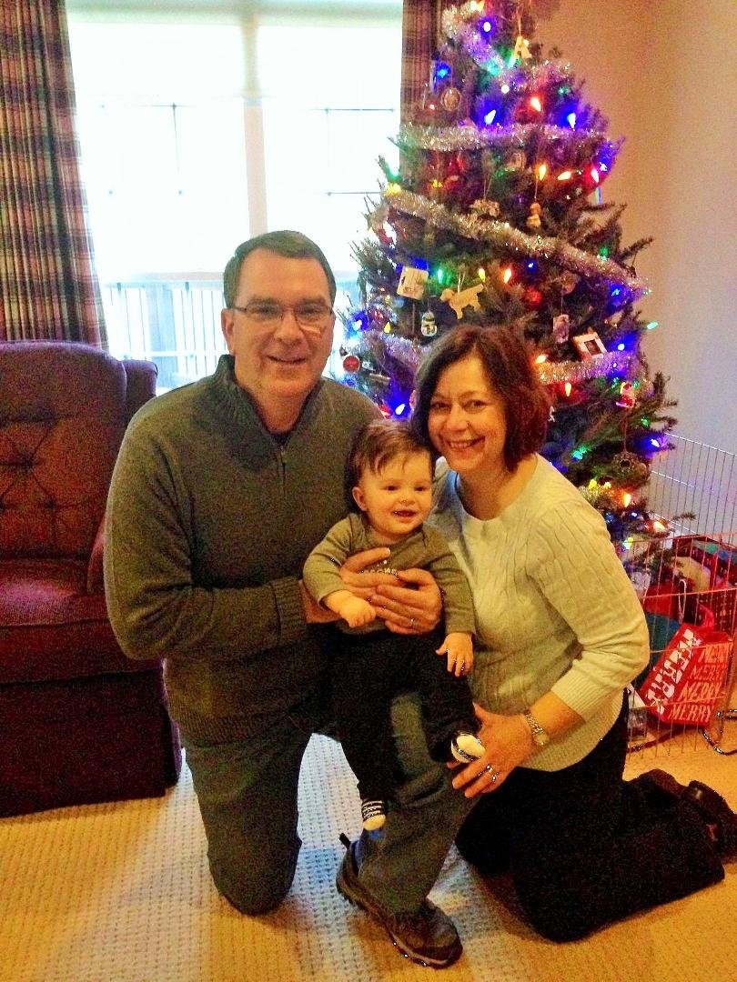Oskar with Grandpa and Gigi.