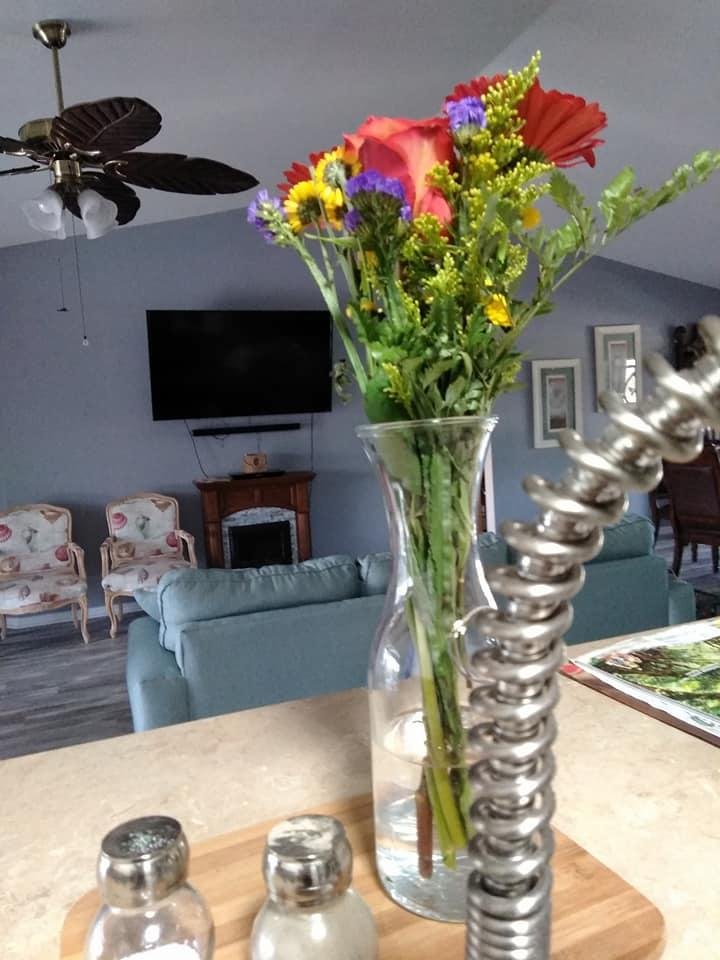 He also showed up with flowers when I asked him to go to the store for milk.