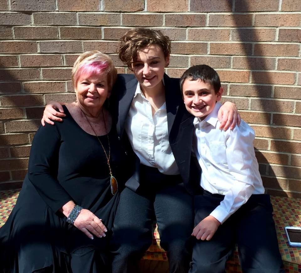 The Bar Mitzvah was great!Heres the proud grandma with the Bar Mitzvah boy (who a cutie) and his beautiful sister