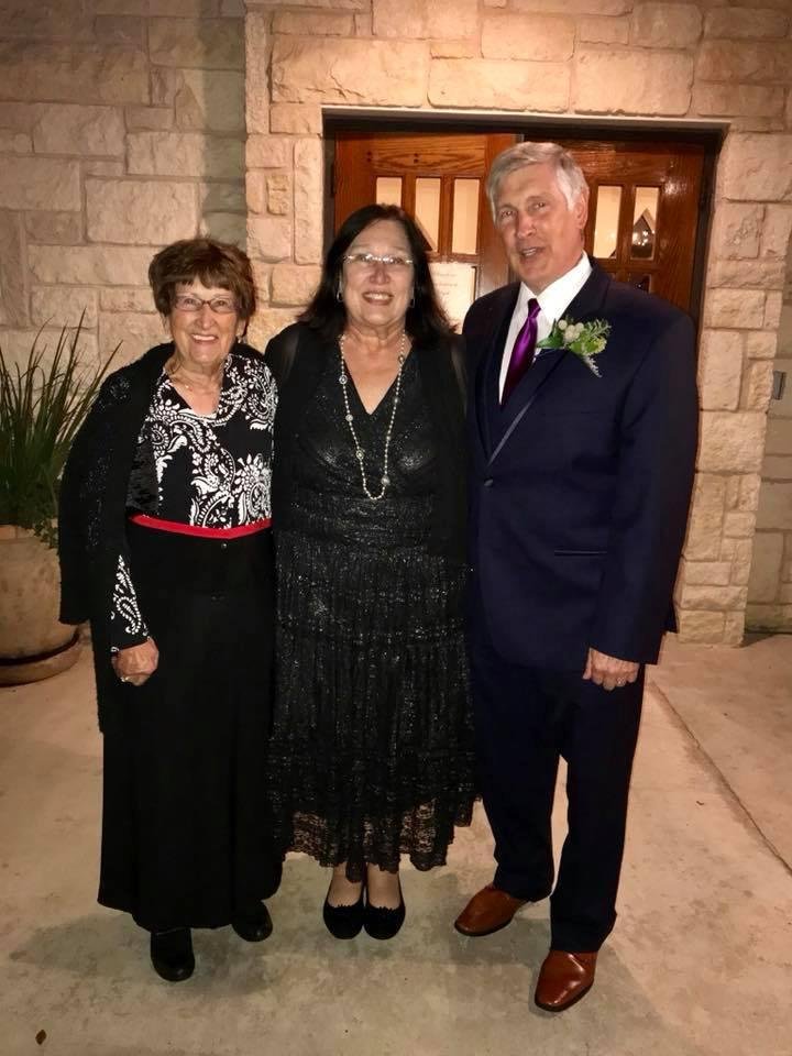 Nancy with her brother & sister today at her brother’s son’s wedding.