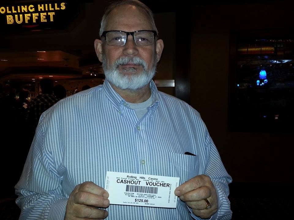 Chic got $10 free $ to spend for his birthday from the casino. He put it in the $5. Machine and looks like a good birthday.