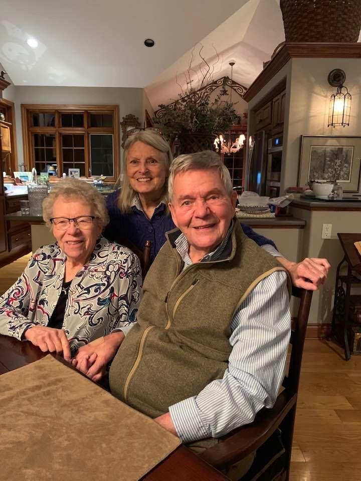 Sister Carol age86 withCathy&Bernieat the Cabin Hapy new year to you all with LOVE