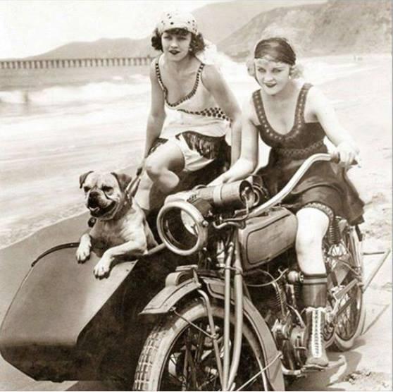 Great shot - on the sand - and the Harley (?). Wouldn't you love to know what became of the girls - and the Mammoth Wharf (?) Din't know it stood until '29. Recent low tides are showcasing the rusted old steel footings so w