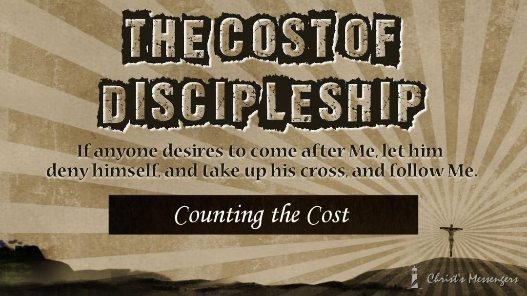 tomorrow is the day we remember that Jesus went to the cross to pay the penalty of our sins.  For those who follow Him as disciples, remember to count the cost.  He paid the ultimate price, the weight of the sins of the wor
