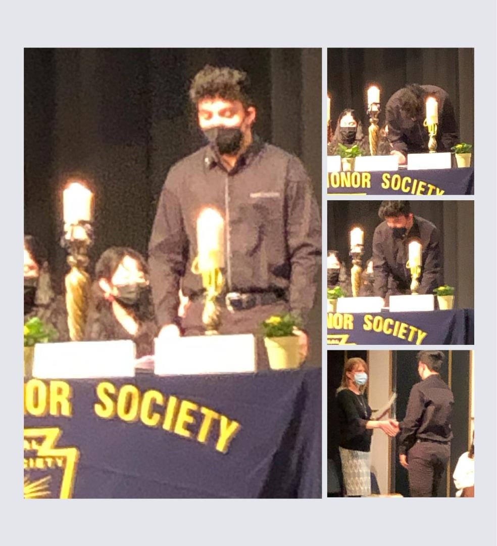 So proud of Brandon he was inducted into the National Honor Society at Wallkill Valley Regional High School tonight !!