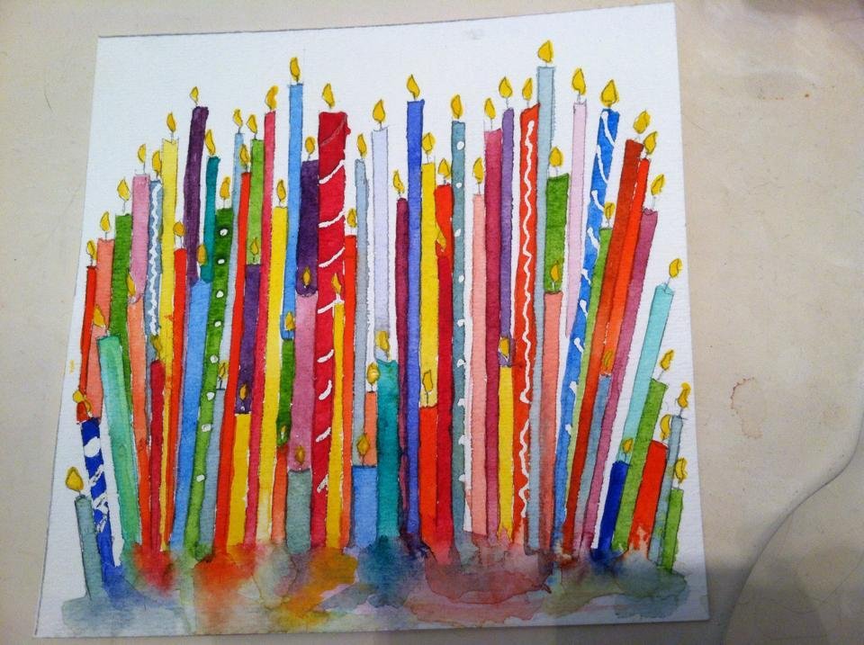 Just finished a card for Frank's 65th birthday tomorrow! Yes there are 65 candles!