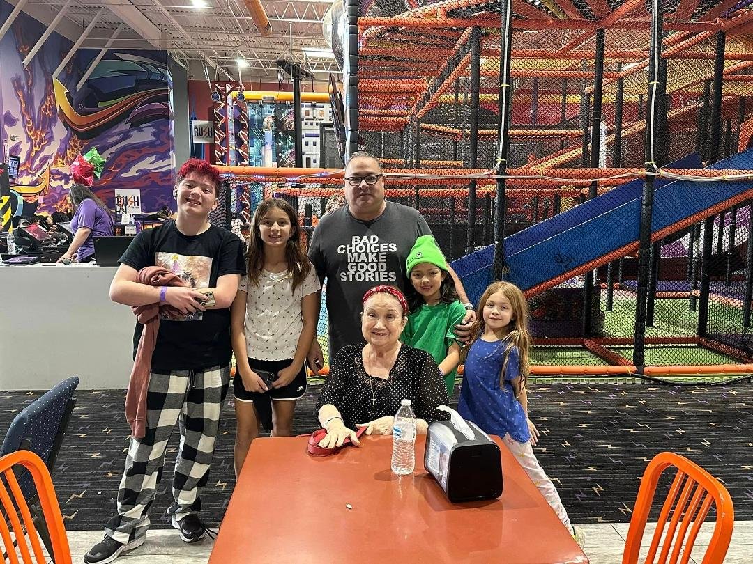 Nancy took the picture at RUSh entertainment center in Arizona. The kids had a blast.
