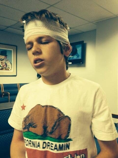 Like father , like son. He's okay though. Just an accident waiting to happen. Love my Jackson.