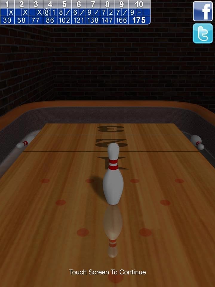 This bowling game in my ipad looks like I got a turkey in the first part and 4 spares in this picture