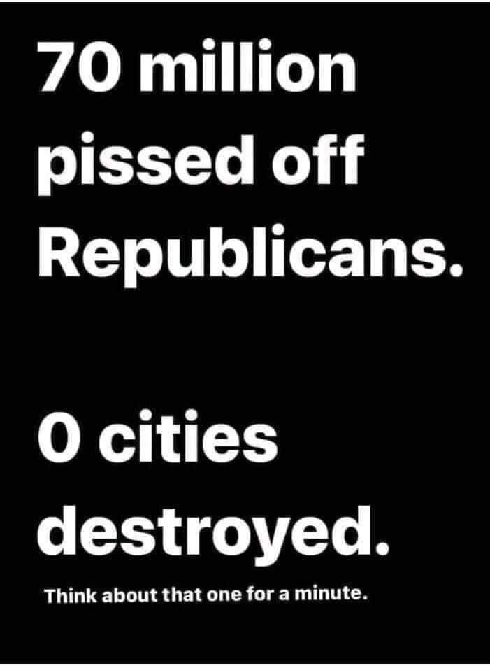 Yep, just think about it, no cities destroyed, no businesses looted,.