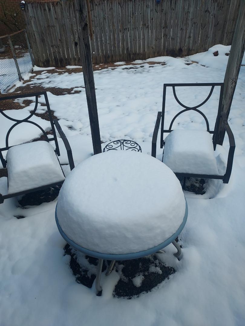 Interesting snow accumulation shapes.