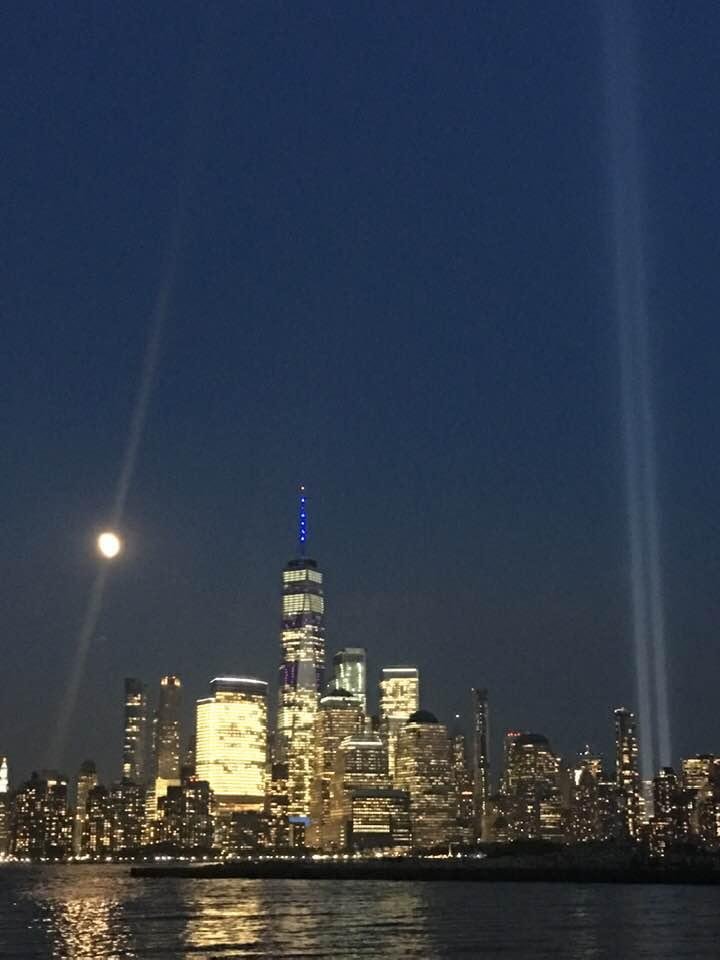 A beautiful sky in New York tonight. Remembering 9/11.