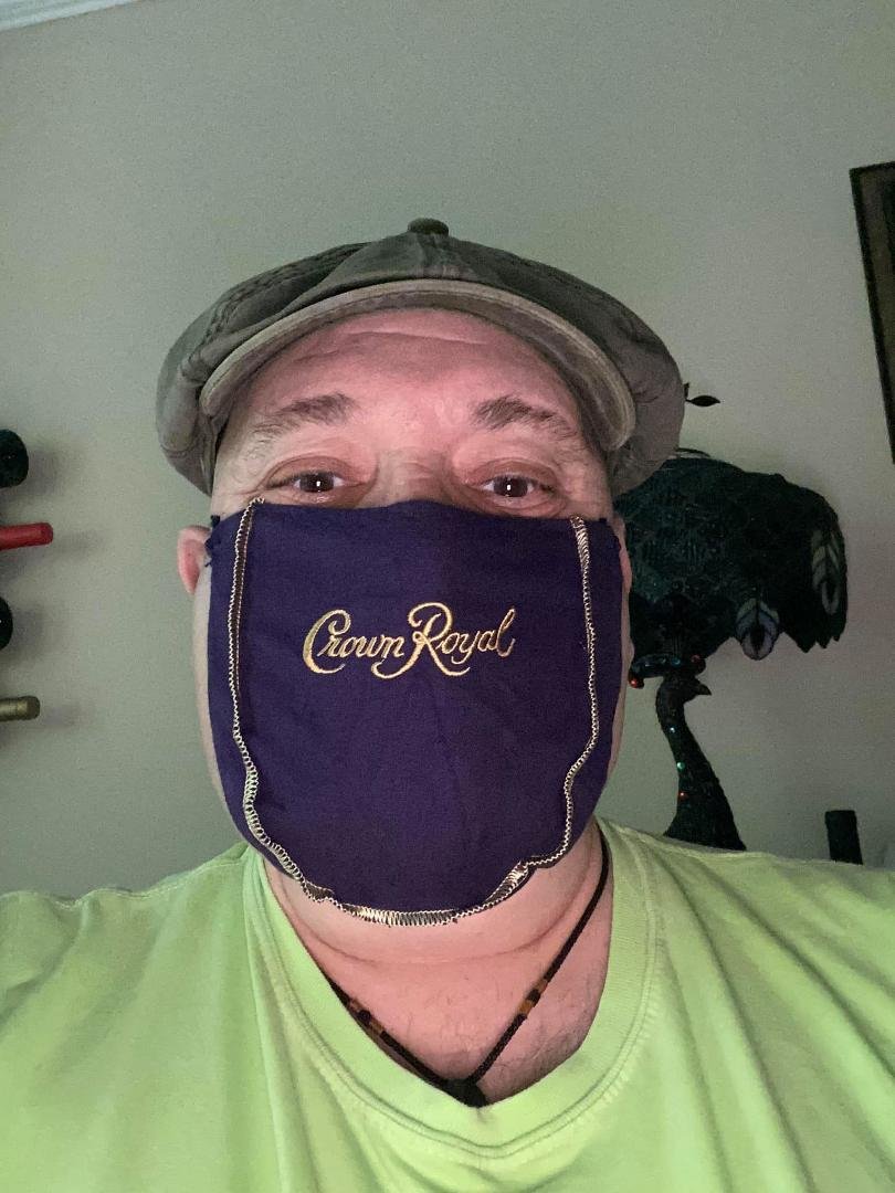 Wearing my favorite mask. I hate wearing masks, but if I sprinkle a few drops of Crown on the mask it becomes bearable.
