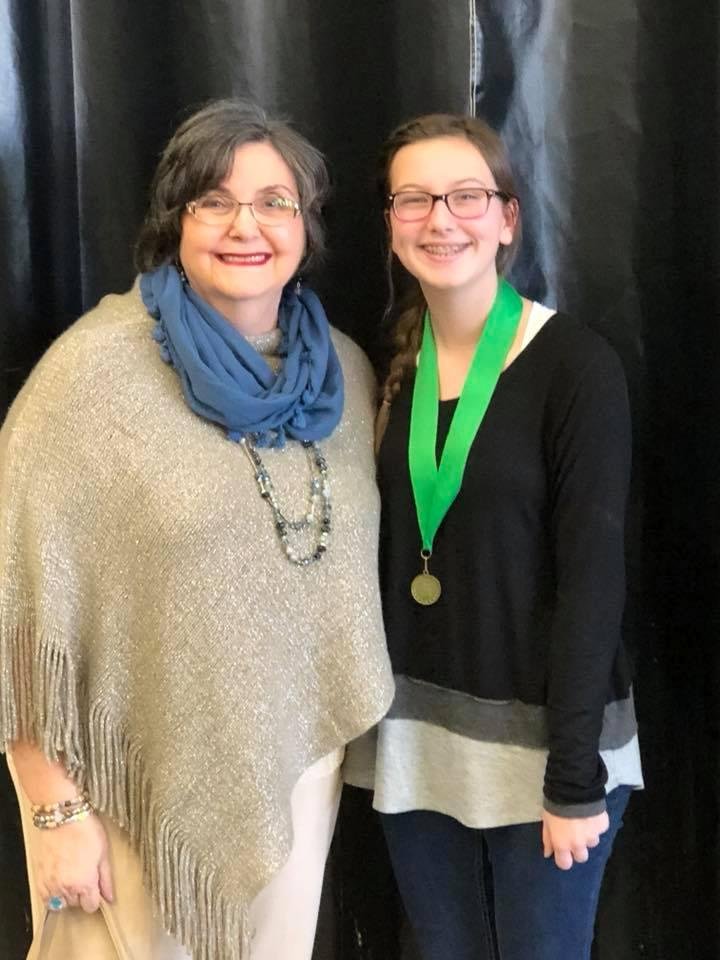 With my beautiful and smart award winning niece! National History Day Website project! Going to State!