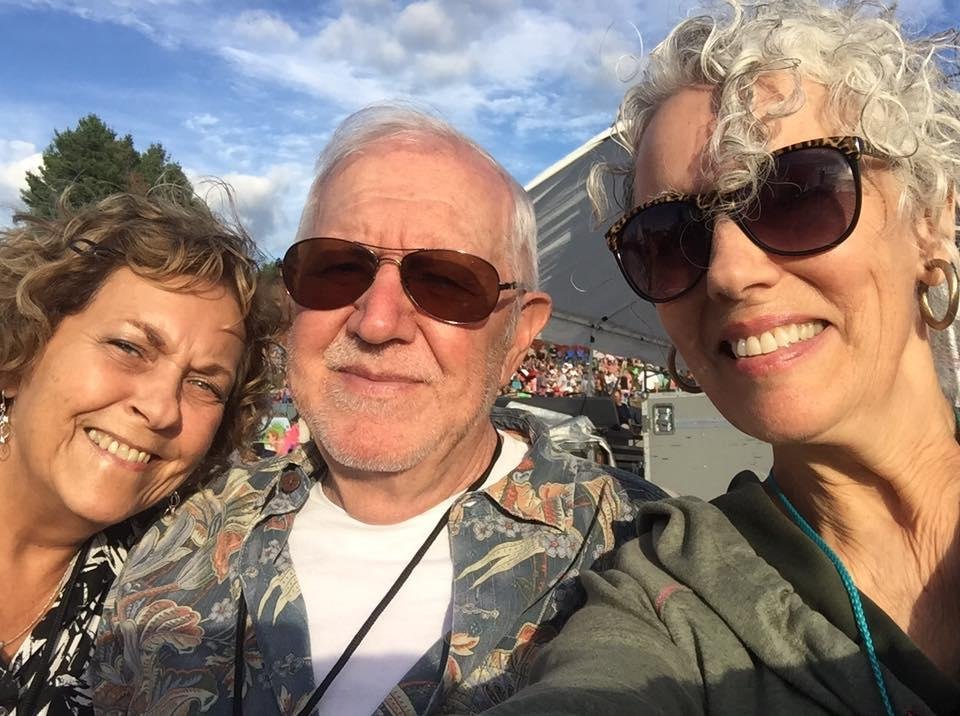 With John and Dale, waiting for the concert to begin.