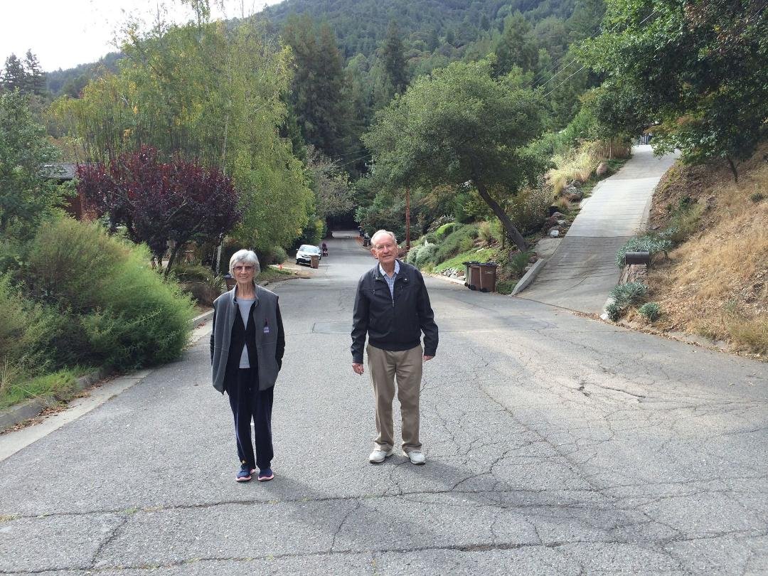 Brother Bill getting his sis out for some exercise.