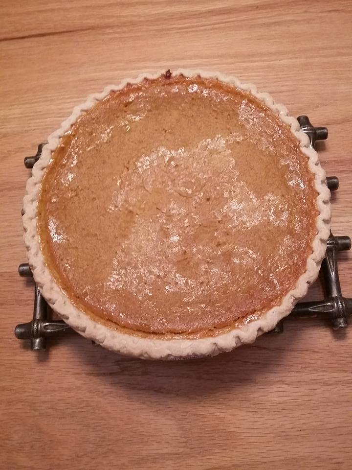 Now it's time for dessert getting ready to eat Jimmy's homemade sweet potato pie