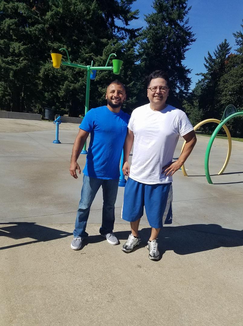 My brother and I.
