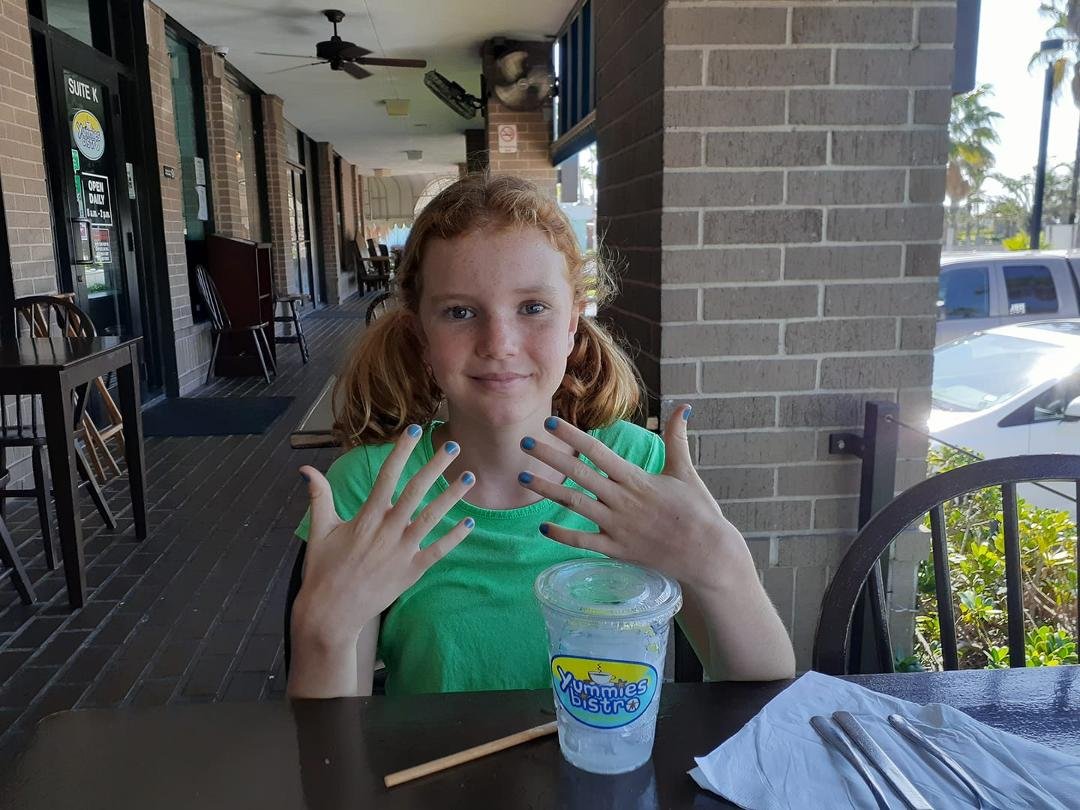 Kate's 10th birthday. Manipedi then out to lunch.