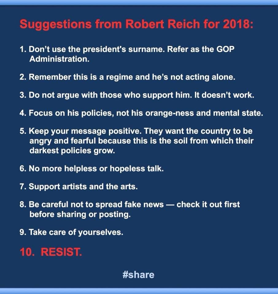 Good advice from Robert Reich
