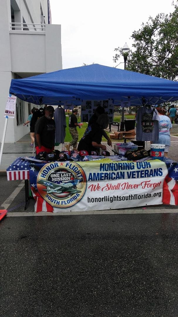 Working the Honor Flight South Florida booth down here in Homestead Honoring Veterans Day.