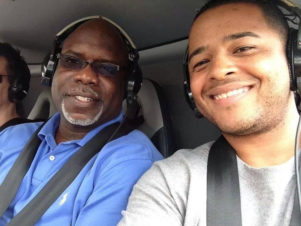 Joel and I getting ready for take off for the volcano tour!