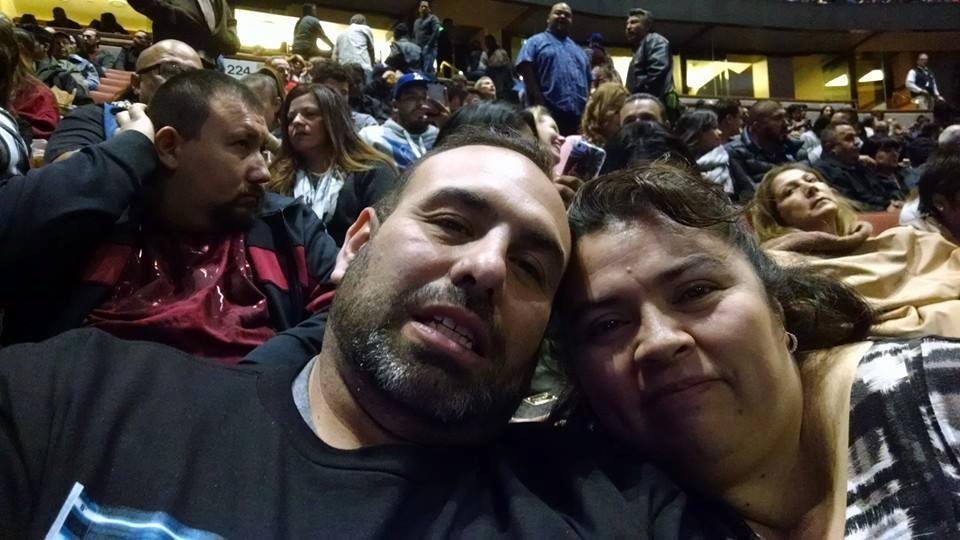Angie and I waiting for Fluffy!