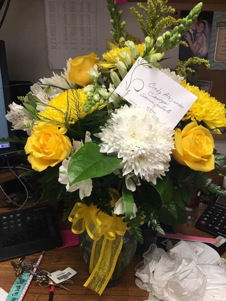 At work today John sent me flowers he’s so sweet ❤️ I was super surprised