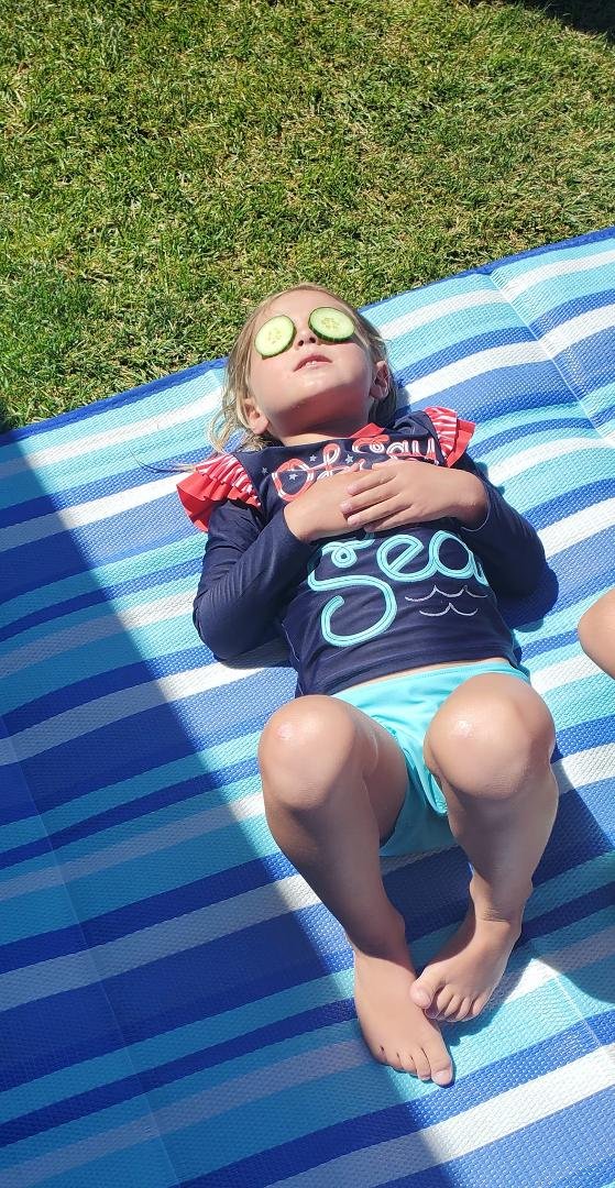 Hazel at her Waterslides party. She's 5! FIVE!! And she's perfect still.