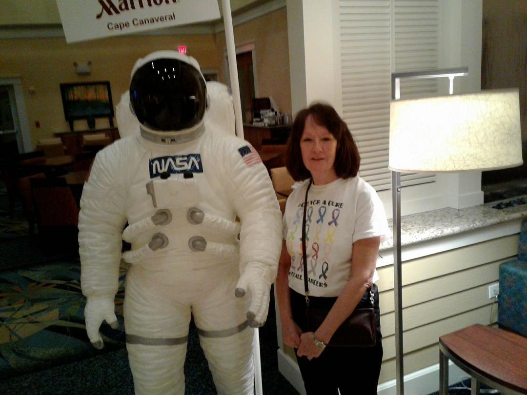 Trying to get her signed up for the next Mars mission.