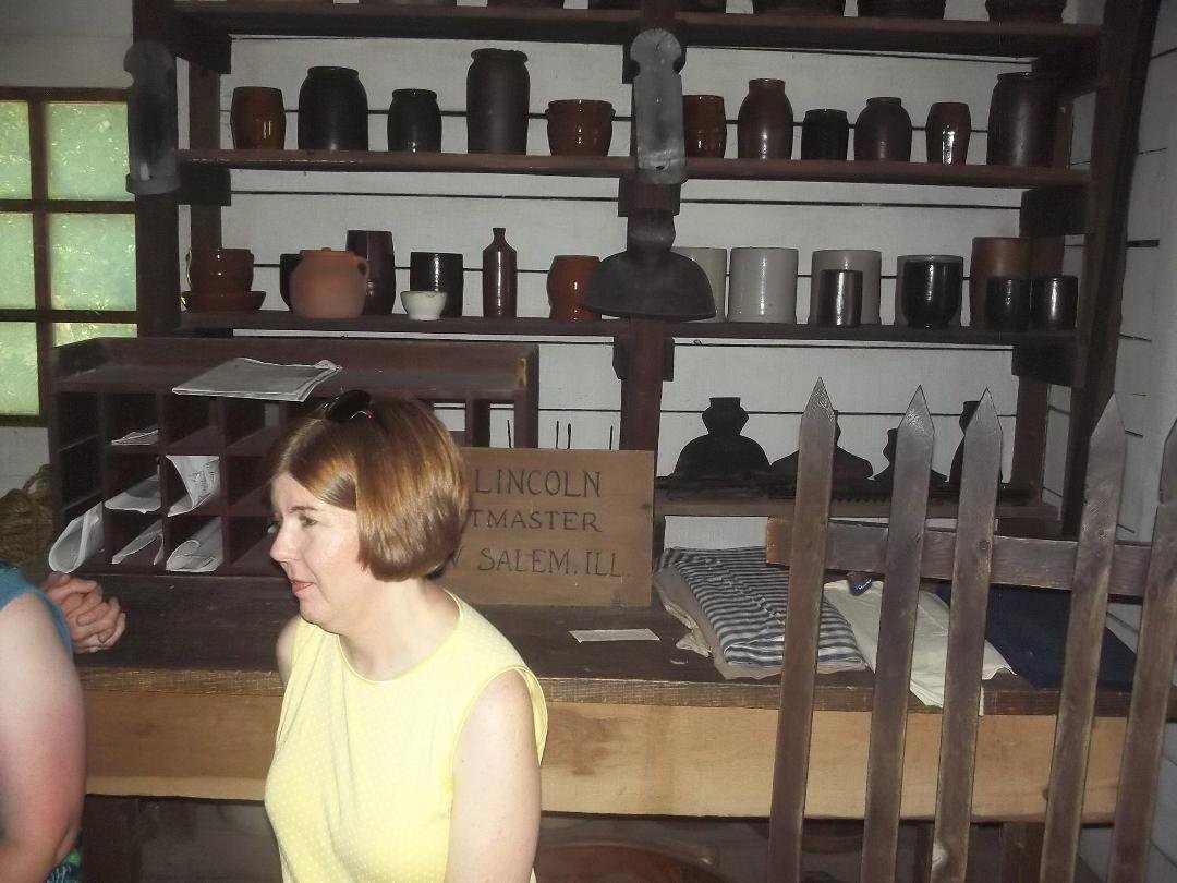 Mary Ellen Boyle Davis in the New Salem Country Store/Post Office.