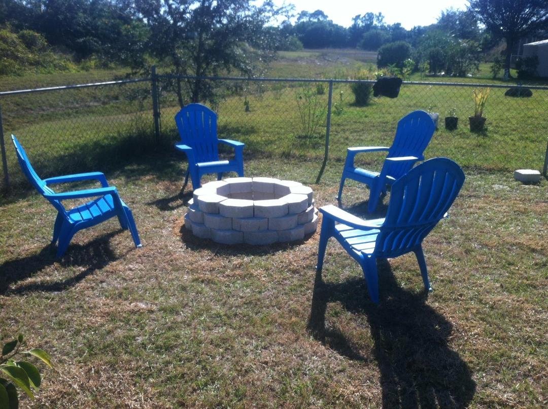 Our new fire pit built by Kelly and Andrew. S'mores tonight.